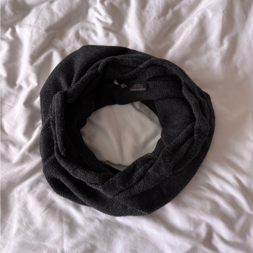 Eileen Fisher Charcoal Wool Infinity Scarf